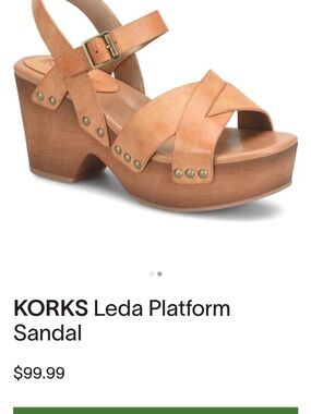 Kork-Ease Leda Platform Sandal - Cognac Tan